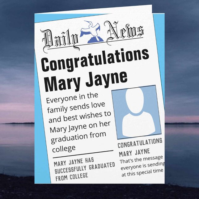 Dummy Newspaper Headlines Graduation Card (Creator Uploaded)