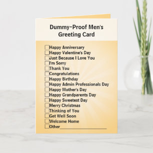 Dummy-Proof Men's Greeting Card