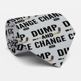Dump and Change Hockey on silver grey Tie