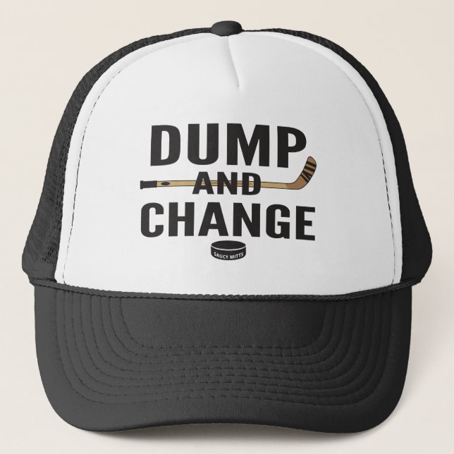 Dump and Change Hockey Stick Colour Trucker Hat (Front)