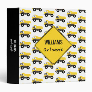 Dump Construction Trucks Artwork Artist Keepsake Binder