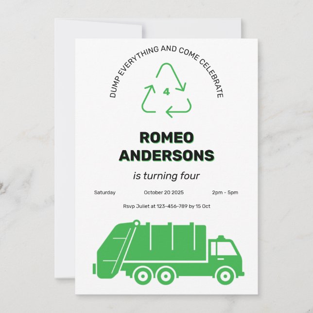 Dump Everything Birthday Invitation (Front)