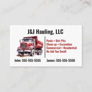 Dump Truck Business Card