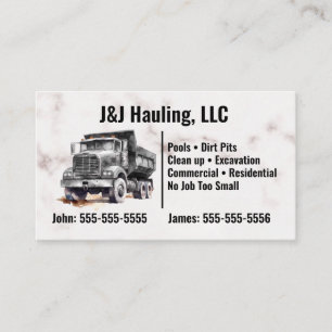 Dump Truck Business Card