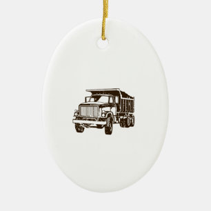 Dump Truck Ceramic Ornament