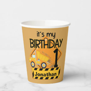 Dump Truck Construction  Birthday Cups