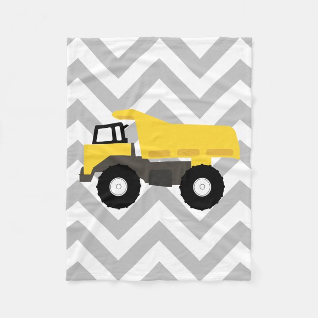 Dump Truck Construction Trucks Fleece Blanket (Front)