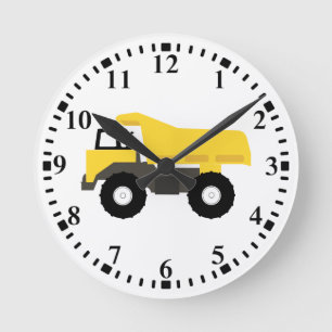Dump Truck Construction Trucks Round Clock