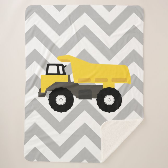 Dump Truck Construction Trucks Sherpa Blanket (Front)