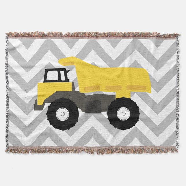 Dump Truck Construction Trucks Throw Blanket (Front)