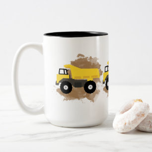 Dump Truck Construction Vehicle Mud Two-Tone Coffee Mug