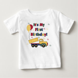 Dump Truck First Birthday Baby T-Shirt