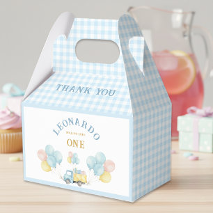 Dump Truck First Birthday Boy Favor Box