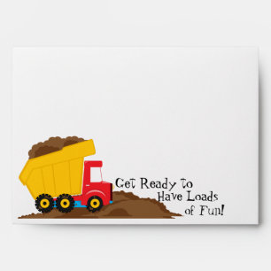 Dump Truck Invitation Envelope