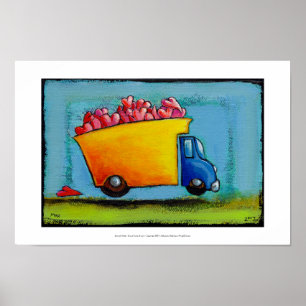 Dump Truck of Love unique fun happy whimsical art Poster