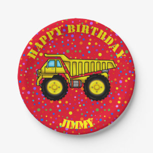 Dump Truck Paper Plates