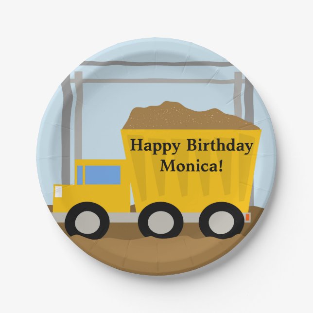 Dump Truck Paper Plates (Front)