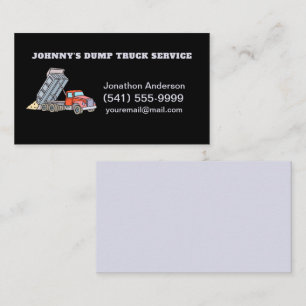 Dump Truck Services  Business Card
