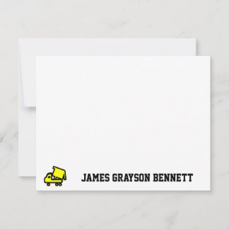 Dump Truck Thank You Note Note Card