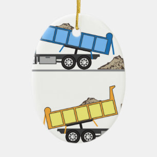 Dump Truck vector Ceramic Ornament