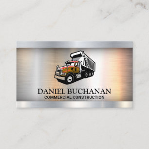 Dump Truck Work Vehicle   Metallic  Business Card