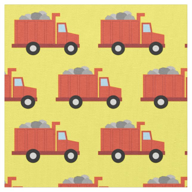 Dump Trucks Cute Boys Kids Fabric (Close Up)