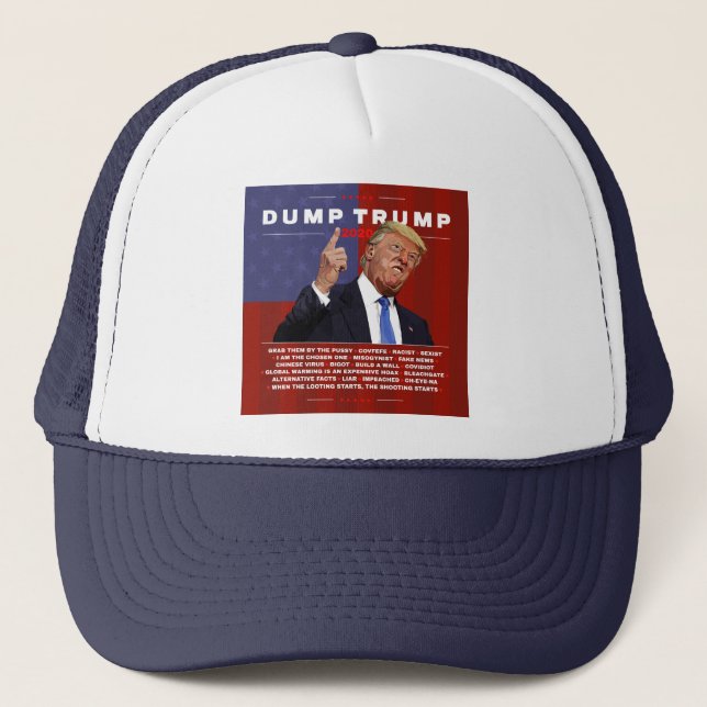 Dump Trump 2020 illustration Trucker Hat (Front)