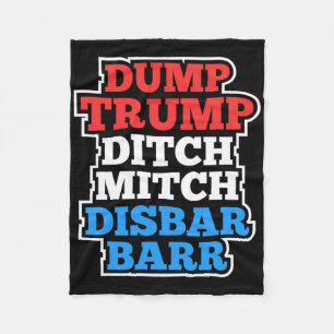 Dump Trump Ditch Mitch Disr Rr Cool Resist Protest Fleece Blanket