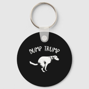 Dump Trump Dog Pooping For Men Women Kids  Keychain