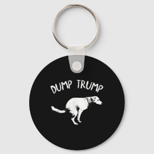 Dump Trump Dog Pooping  Keychain