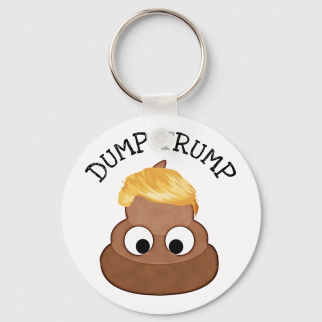 Dump Trump Poop pile "anti-trump" Political Humour Keychain (Front)