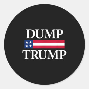 Dump trump shirts black unisex modern political Du Classic Round Sticker