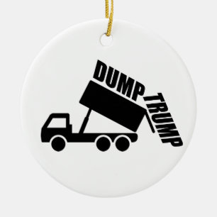 Dump Trump truck Ceramic Ornament
