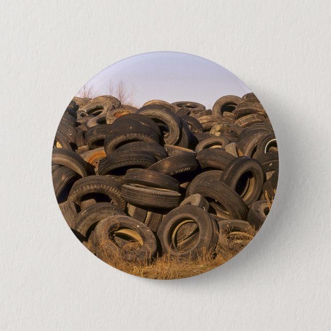 Dumped old tyres 2 inch round button (Front)
