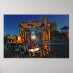 dumper truck bulldozer construction dozer poster