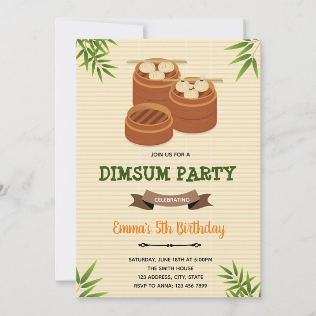 Dumpling dimsum invitation (Front)