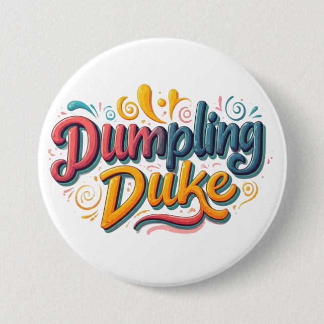 Dumpling Duke  3 Inch Round Button (Front)