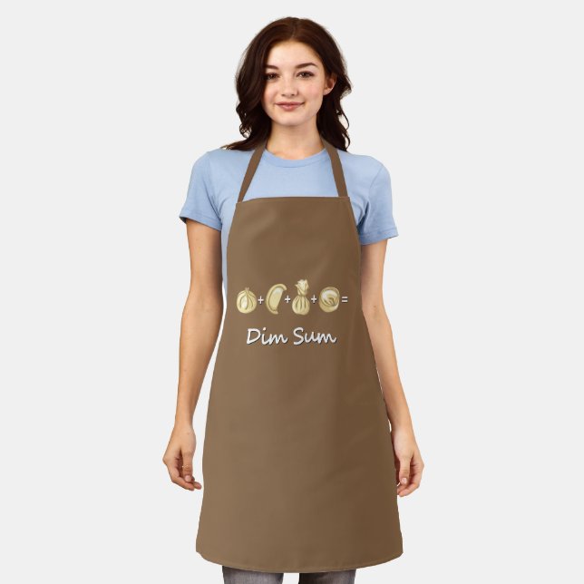 Dumpling + Dumpling + Dumpling  Equals Dim Sum Apron (Worn)