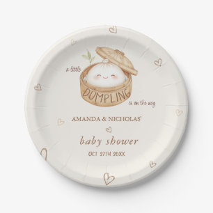 Dumpling Is on The Way Baby Shower  Paper Plate