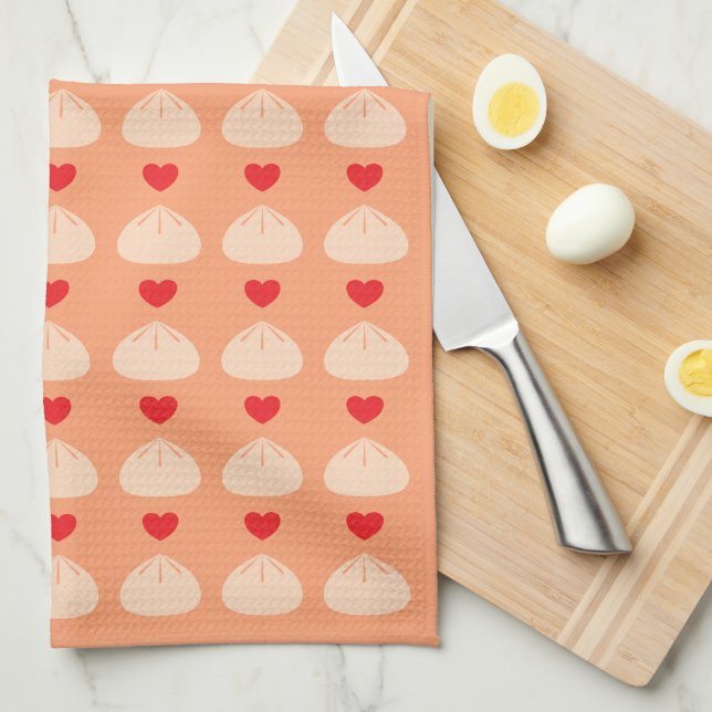 Dumpling Love Cantaloupe Kitchen Towel (Quarter Fold)