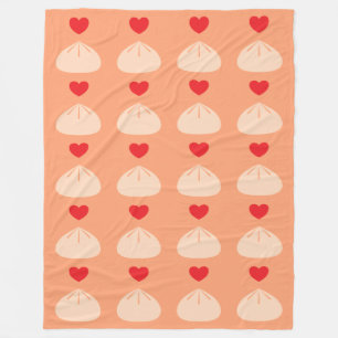 Dumpling Love Cantaloupe Large Fleece Blanket