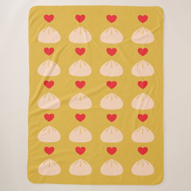 Dumpling Love Longan Large Sherpa Blanket (Front)