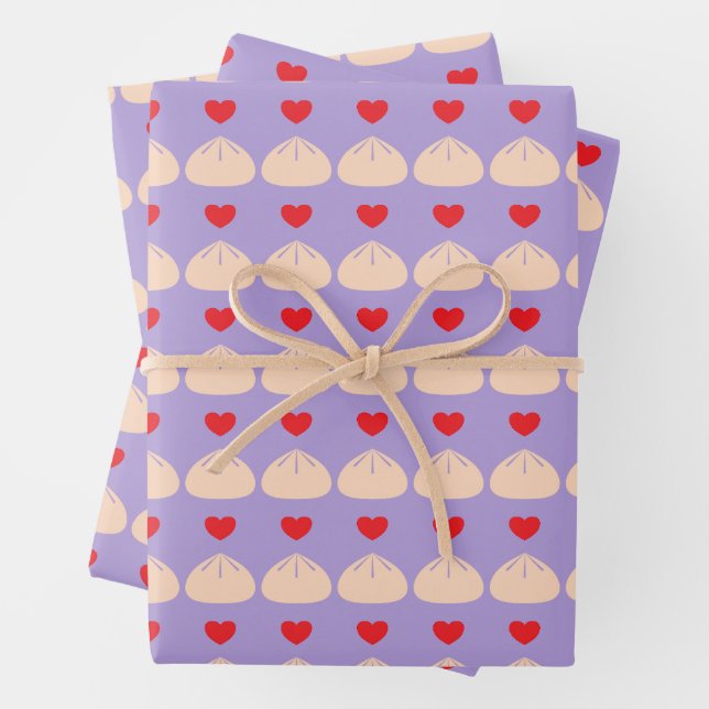 Dumpling Love Ube Wrapping Paper (In situ)