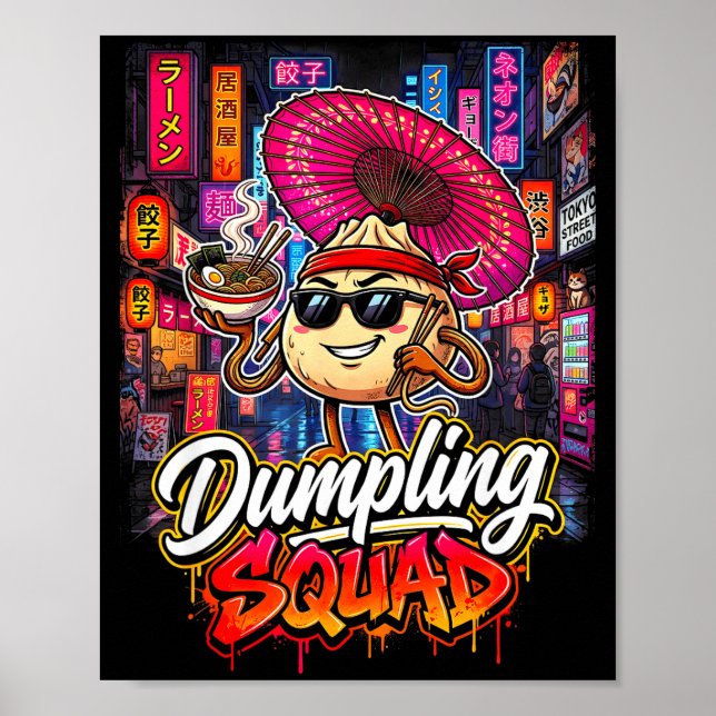 Dumpling squad funny dumplings lover humour design poster (Front)