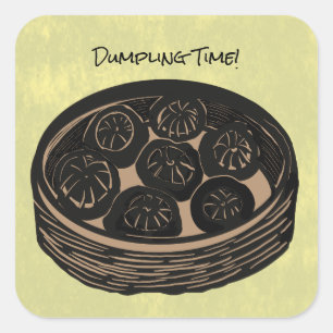 Dumpling Time Square Sticker