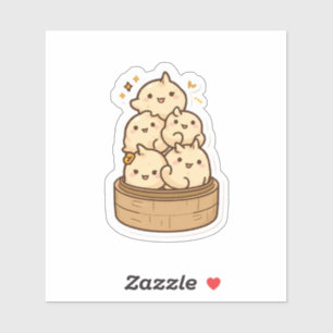 Dumpling Tower Sticker – Kawaii Steamed Bun Party 