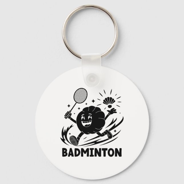 Dumplings Play Badminton Chopstick Wrap Cuisine Sp Keychain (Front)