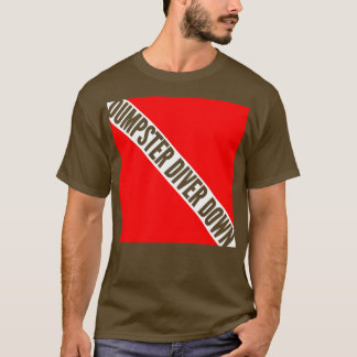 Dumpster Diver Down Red and White Scuba Flag T-Shirt