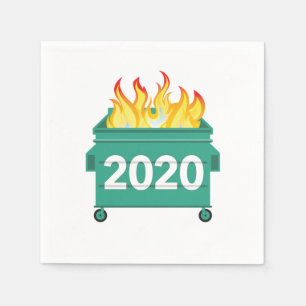 Dumpster Fire 2020 funny New Year's eve Napkin