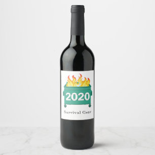 Dumpster Fire 2020 funny quote personalized Wine Label